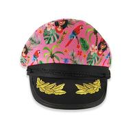 Pohotobooth Props Ltd Party Captain Police Hat - Fancy Dress Nautical Party Accessory for Hen Do, Stag Night, Halloween, Festivals, Pride, Beach & Themed Event (Pink Hawaiian Tropical Vibes)
