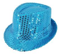 Pohotobooth Props Ltd Very Cool Light Blue Sequin Gangster Hat
