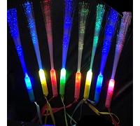 POHOVE 12pcs Glow Sticks, Light Up Fibre Optic Wand 3 Modes Colorful Flashing LED Glow for Show Events Club Festival