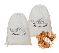 POHOVE 2 Pack Bread Bags with Plastic Lining, 30cm X 40cm Reusable Bread Storage Bags for Homemade, Artisan, Or Store-Bought Bread