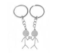 POHOVE 2 Pack Stainless Steel Funny Matching Keychains for Couples and Best Friends, Hilarious Long-Distance Friendship Gifts, Couple Keyrings for Brothers, Sisters, Partners