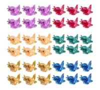 POHOVE 36 Pcs Mini Resin Axolotls, Glitter Axolotl Figurines, Cute Hexagonal Dragon Decoration for Craft Garden Landscape, 6 Colors