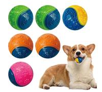 POHOVE 6pcs Squeaky Dog Balls, Durable Dog Toys for Puppy, Interactive Dog Ball for Training, Teeth Cleaning, All Breed Sizes