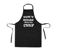 POHOVE Cooking Apron, Don't Mess With The Che-f,Cooking Unisex Apron with Front Pockets, Funny Aprons for Men Women Kitchen Restaurant Café