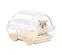 POHOVE Hamster Sand Bath,Large Sand Bath Container for Syrian Dwarf Hamster Gerbil Rat Chipmunk (6.89 * 4.33 * 4.13inch)