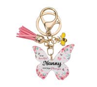 POHOVE Nanny Gifts,Nanny Keyring and Keychain Mothers Day Gifts for Birthday Gifts