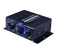 POHOVE Power Amplifier Home Audio System DC12V HiFi Music Receiver Dual Channel Sound Stereo Receiver Box w/LED For Car Home Black Music Power Amplifier