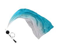 Poi Silk Veil,Silk Veil Poi - Swing Balls Dance Flags Silk Dance Veils,Colorful Worship Flags, Gradient Belly Veil for Church, Stage and Tribal Performances