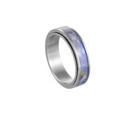 POIAFTETMA Relieve Anxiety Rotating Ring Fidget Ring Stainless Steel Adhd Relieve Stress Ring Women'S