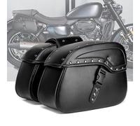 POIBNZ 1Pair Waterproof Leather Motorcycle Saddlebag for Ducati Scrambler Nightshift 2021-2023, Side Bag & Hanging Bag Large Capacity Motorbike Luggage, Durable Touring Storage Accessories,B