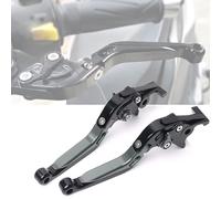 POIBNZ 2Pcs Motorcycle Brake Clutch Lever for Benelli TNT600 BJ600 BN600, Motorcycle Adjustable Folding Brake Clutch Levers Accessories, Short Long Hand Grip Set,C Black+Gray