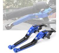 POIBNZ 2Pcs Motorcycle Brake Clutch Lever for Yamaha TMAX500/530SX/DX TMAX560, Motorcycle Adjustable Folding Brake Clutch Levers Accessories, Short Long Hand Grip Set,A Blue+Black