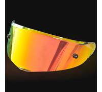 POIBNZ Helmet Visor for MOTORAX R50S, Tinted Motorbike Helmet Face Shield Replacement, UV Protection Helmet Windshield Visor Motorcycle Helmet Lenses,E Electroplated Gold Red