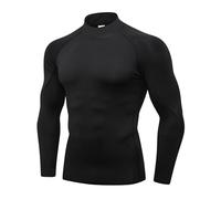 POIHIDE Men's Compression Shirts Long Sleeve Quick Dry Tops Mock Turtleneck