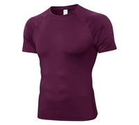 POIHIDE Men's Compression Shirts Short Sleeve Sports Gym Quick Dry Tops | Crew Neck,Breathable,Highly Elastic,Muscle Fit,Activewear,Base Layer T-Shirts,Running,Workout,Cycling,Athletic,Training