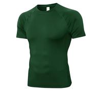 POIHIDE Men's Short Sleeve Gym T Shirts Compression Base Layer Shirts Muscle Fit T Shirts Lightweight Workout Running Sports Activewear Fitness Cycling Top Clothes for Men Compression Top Undershirts