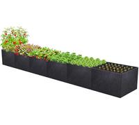 POILKMNI 12x2x1ft Fabric Raised Garden Bed - Outdoor Planter Box Non-Woven Fabric Patio Planting Bed Garden Grow Bed Bag for Growing Herbs, Flowers and Vegetables