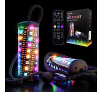 POILOVES LED Poi Stick, 241 Light Modes USB Rechargeable Magic Glow Stick with Customizable Colors, Profound Visual Effect for Flow Arts Rave Festival Performance