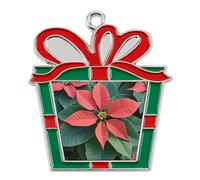 Poinsettia Alloy Christmas Pendants Charm Xmas Hanging Crafts Ornaments Funny Holiday Charms for Keychain Home Decoration Xmas Party Favor Festival Supplies