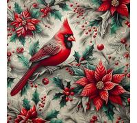Poinsettia Cardinal 5D Diamond Dots Gem Art for Home Office Wall Decor