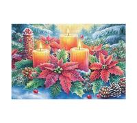 Poinsettia Christmas Candle 1000 Piece Pack DIY Jigsaw Puzzle Collectors Cognitive Development Educational Decorative Puzzle Gifts for Adults Recycled Cardboard 1000 PCS