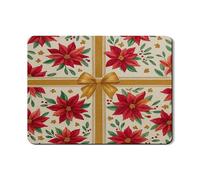 Poinsettia Dish Drying Mats for Kitchen, Red Floral Absorbent Rubber Dish Rack Mat, Holiday Decorative Drying Pad for Kitchen Counter 18x24 Inch