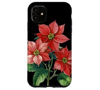 Poinsettia Flower Scientific Name Retro Illustration Flora Case for iPhone 11