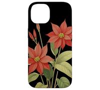 Poinsettia Flower Scientific Name Retro Illustration Flora Case for iPhone 14