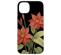 Poinsettia Flower Scientific Name Retro Illustration Flora Case for iPhone 14 Plus