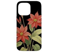 Poinsettia Flower Scientific Name Retro Illustration Flora Case for iPhone 14 Pro Max