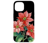 Poinsettia Flower Scientific Name Retro Illustration Flora Case for iPhone 15