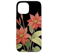 Poinsettia Flower Scientific Name Retro Illustration Flora Case for iPhone 15