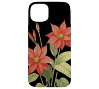 Poinsettia Flower Scientific Name Retro Illustration Flora Case for iPhone 15 Plus