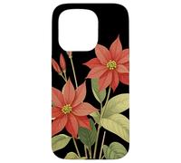 Poinsettia Flower Scientific Name Retro Illustration Flora Case for iPhone 15 Pro