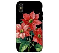Poinsettia Flower Scientific Name Retro Illustration Flora Case for iPhone X/XS