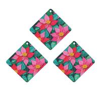Poinsettia Flowers Car Air Freshener, 3 Pcs Rhombus Hanging Air Freshener Cards, Long Lasting Fragrance Scented Cards for Car, Home, Office Gray-style