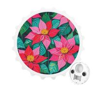 Poinsettia Flowers Magnetic Bottle Opener, Space Saving Kitchen Tool, Funny Beer Opener & Refrigerator Magnet for Camping, Traveling Camping White-style