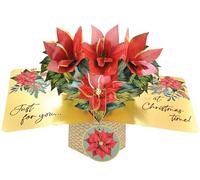 Poinsettia Just for You Christmas Pop Up Greeting Card XPOP072