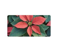 Poinsettia Mouse Pad Large Non-Slip Office Desk Mat Large Computer and Laptop Mat Laptop Protector Writing Pads for Office Home 12" X 24"