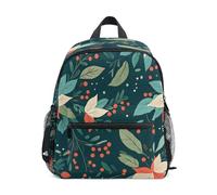 Poinsettia Pattern Toddler Backpack, Boy Backpack Preschool Bag Kindergarten Schoolbag Nursery Travel Bag for Girl