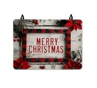 Poinsettia Stove Top Cover for Electric Stove, Christmas Rustic Snowflake Christmas Tree Red Washable Kitchen Cover for Counter Space Extension Cottage Kitchen Decor 28x20 Inch