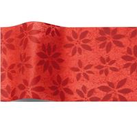 Poinsettia watermarked Red ChristmasTissue suttons Printed Patterned Tissue Wrapping Paper Luxury 5 Sheets