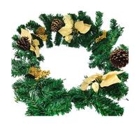Poinsettia Winter Christmas Garland 5ft