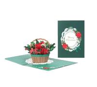 Poinsettia Wishes 3D Pop Up Delight Christmas Card