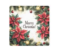 Poinsettias Christmas Lights Camera Wrap Cloth, Squares Magic Self-Adhesive Cloth for Lens Camera Anti-Scratch Lens Protector Makeup Wrap Cloth Bag 17.7" x 17.7"