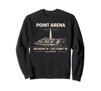 Point Arena Lighthouse California Coordinates Design Sweatshirt
