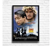 Point Break, 90s Movie Print Vintage Nostalgic Film Poster, A4 and A3 Size Frame Options Available, Home, Pub, Café, Bar Decoration Wall Art Print, House gift for movie lovers (A4 Framed (Black))