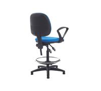 Point Draughtsman Office Chair With Fixed Arms, Dark Pink (Diablo)