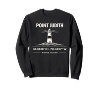 Point Judith Lighthouse Rhode Island Coordinates Design Sweatshirt