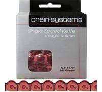 POINT MAGIC COLOUR bicycle chain 1-speed 102 links 1/2x1/8 red singlespeed BMX
